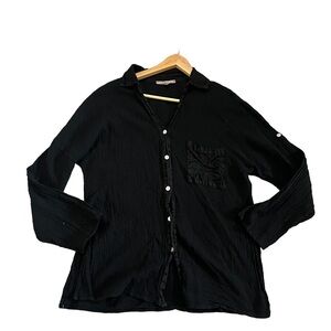 Tempo Paris 100% Linen Button Down Gauze Size S